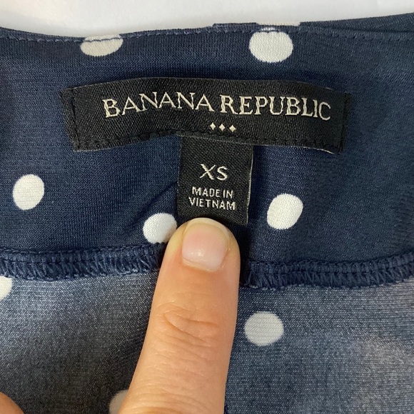 BANANA Republic navy polka dot twist front‎ jersey knit sleeveless midi dress - Picture 4 of 7